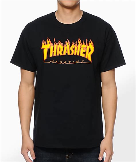 Thrasher Flame Logo Black T-Shirt