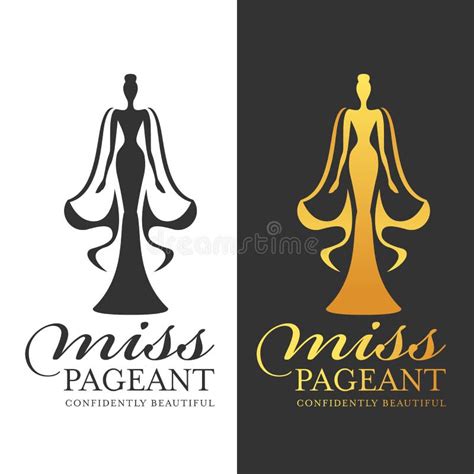 Logo De Miss Pageant Noir Et Or Le Concours De Beauté Reine Tenue Au Dessus Dune Tête Vectoriel