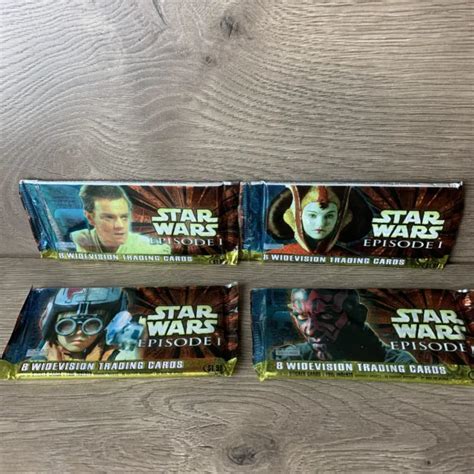 TOPPS STAR WARS Episode 1 Phantom Menace 4 Pk Of Wide Vision Trading