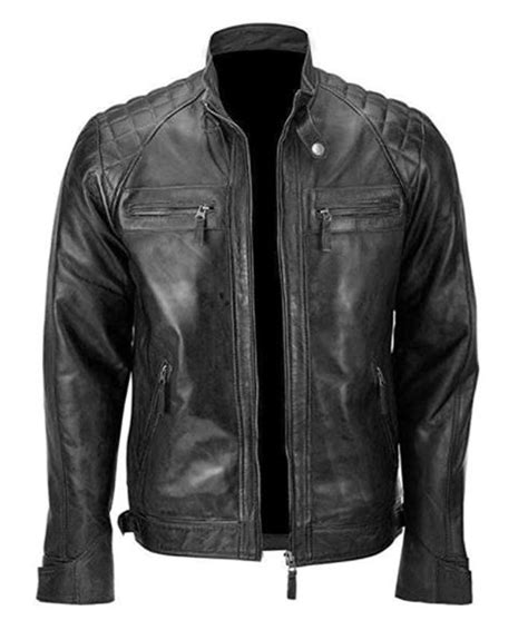 Men S Quilted Motorcycle Skull Leather Jacket Jackets Creator