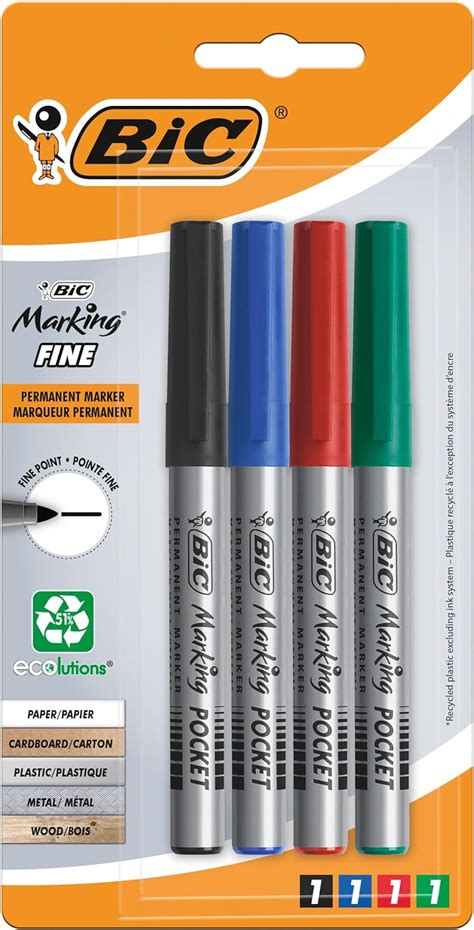 Bic Marking Fine Ecolutions Marqueurs Permanents Pointe Conique Fine