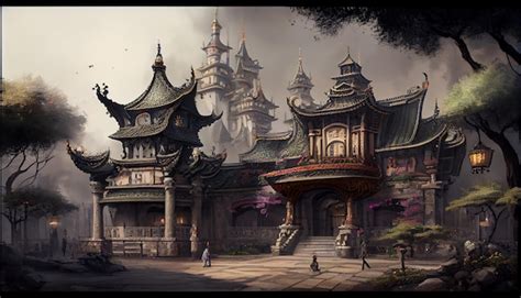 Premium Ai Image A Concept Art For A Chinese Temple