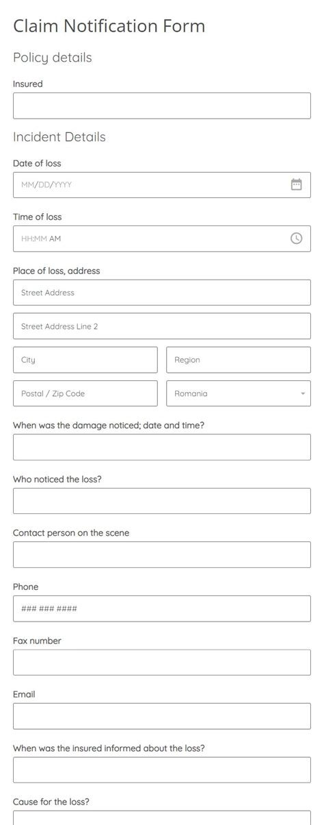 Free Claim Forms Form Templates 123FormBuilder