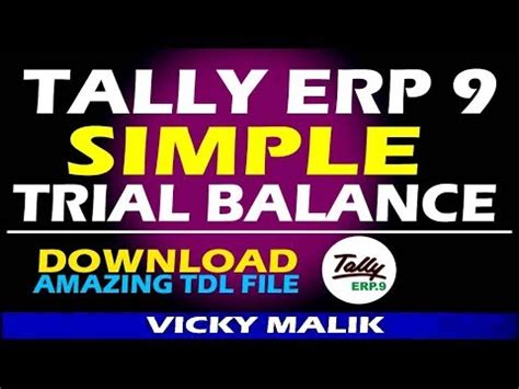 Tally Erp Trail Balance Tdl File How To Check Trail Balance In Tally