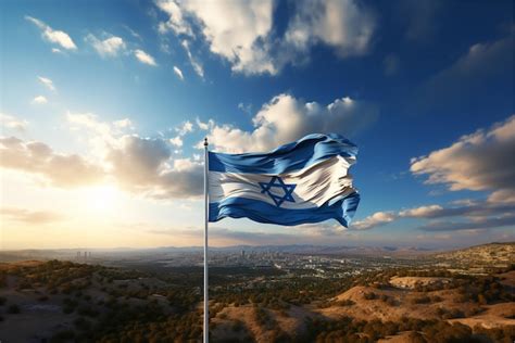 Premium AI Image | national flag of israel war conflict 2023