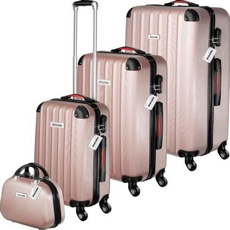 Tectake Set De Valises Rigides Cleo 4 Pièces Avec Pèse Valise Roulettes