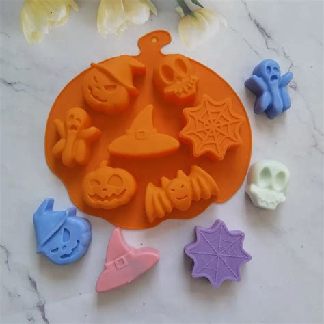 Molde De Silicona De Calabaza Aterradora Para Halloween Cubo De Hielo