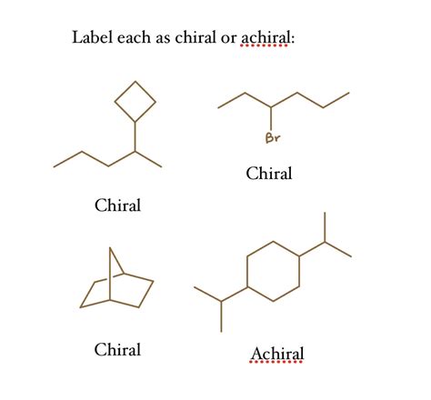 Answered: Label each as chiral or achiral: Chiral… | bartleby 