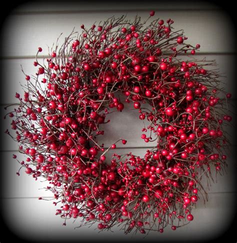 22 Red Very Berry Large Berry Pip Berry Wreath Made In Sc Red Berry Wreath Pip Berry Wreath