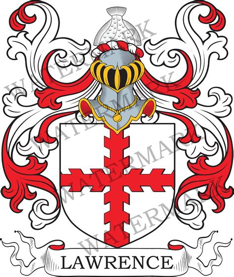 Lawrence Family Crest Digital Download Lawrence Coat of Arms JPG File ...