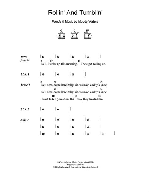 Rollin And Tumblin Sheet Music By Cream Lyrics And Chords 107440