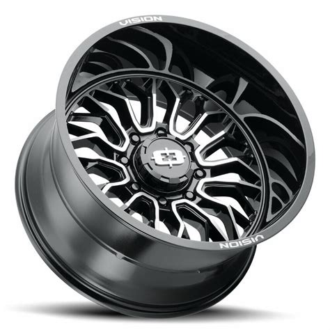 22x12 Vision 402 Riot 8x165 1 Et 51 Black Machined Face Wheels Set Of