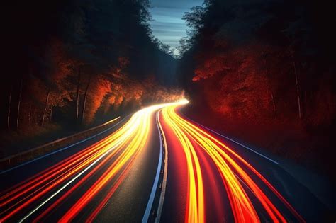 Premium Ai Image Long Exposure Tail Lights