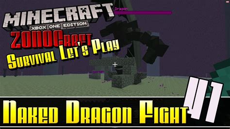 Minecraft Survival Let S Play Naked Dragon Fight E Youtube