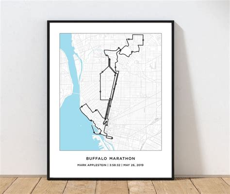 Buffalo Marathon Course Map Personalized Buffalo Marathon Route Map