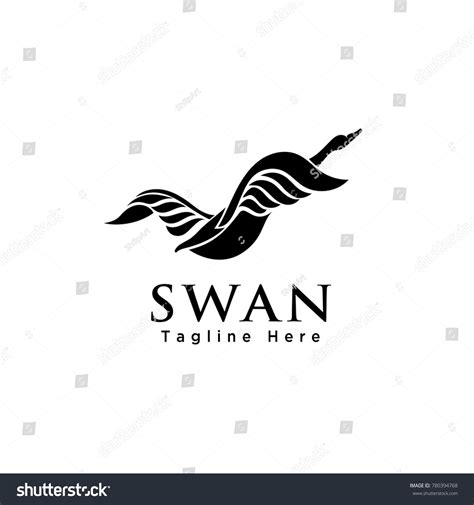 Abstract Flying Swan Logo Stock Vector Royalty Free 780394768