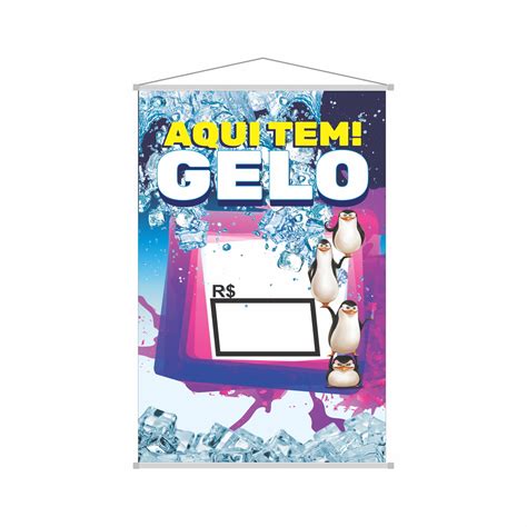 Banner Aqui Tem Gelo X Cm Elo Produtos Especiais