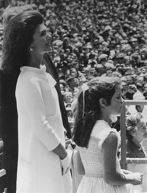 Jacqueline Kennedy And Daughter Caroline Admire The Carrier John F