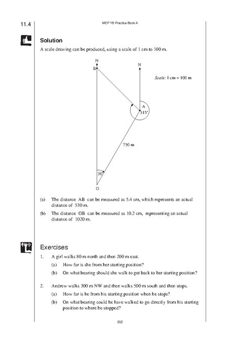 Year 11 Bearings MEP Y8 Practice Book A 202 11 Solution A Scale