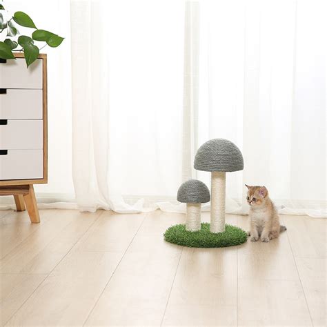 Buy Cat Climbing Rack Through The Column Natural Linen Mushroom Cat