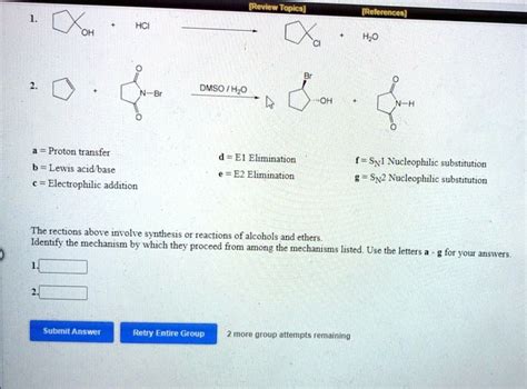 Solved Dmso Hz0 Proton Transfer Lewis Acid Base Electrophilic Addition El Elimination E2