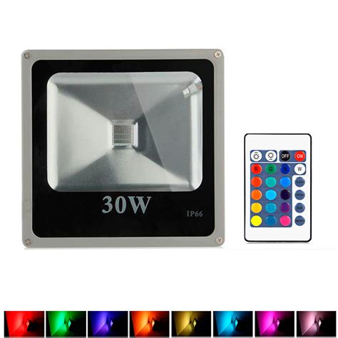 Refletor Holofote Led Rgb W Controle Gr Tis Cores