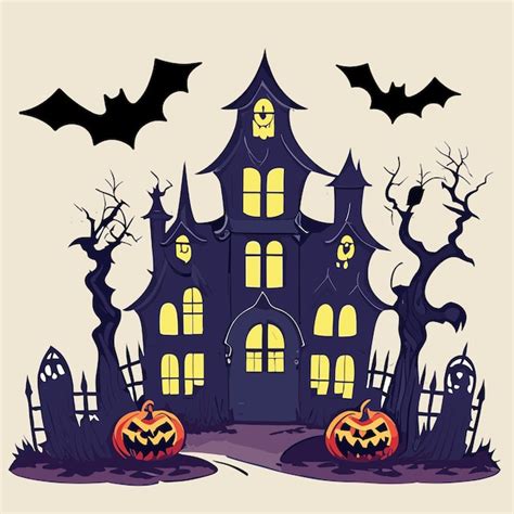 Vector De Casa Embrujada De Halloween Vector Premium