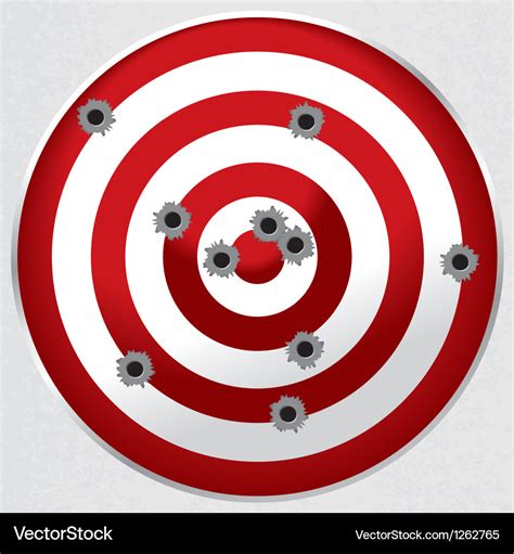 Gun Range Target With Bullet Holes Royalty Free Vector Image