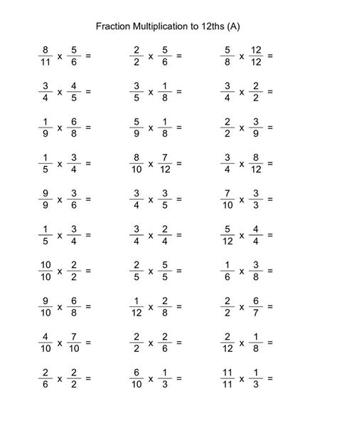 6th Grade Fractions Worksheets