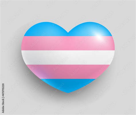 Transgender Pride Flag Of Heart Shape Glossy Badge Lgbt Flag Official