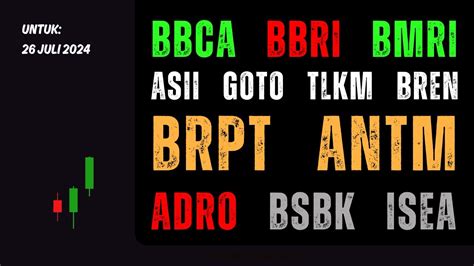 Analisa Saham Juli Ihsg Bbca Bbri Bmri Asii Goto Tlkm Bren