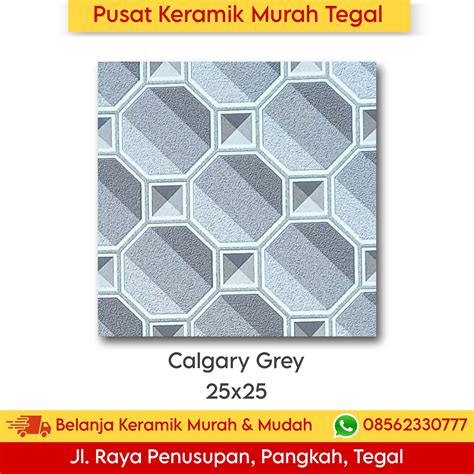 Keramik Lantai 25x25 Kasar Calgary Grey Motif Minimalis BangunanMurah