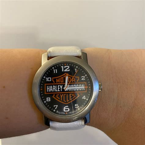 Rel Gio Bulova Harley Davidson Wh P Pulseira Branca Em Couro