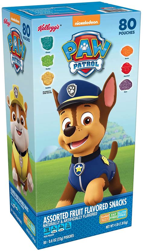 Kellogg's Paw Patrol Assorted Fruit Flavored Snacks, 80 x 0.8 oz ...