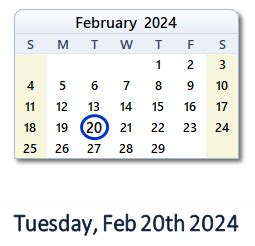 What Day Is Feb 20 2024 Alexa Auroora