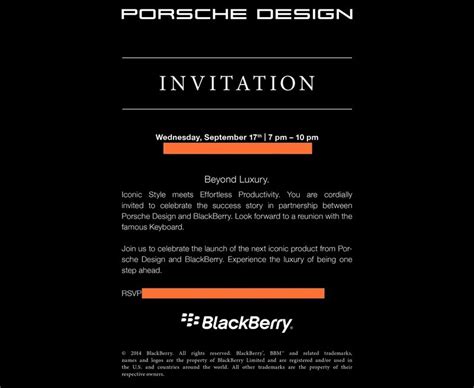 Blackberry Hosting Porsche Design P Launch Event On Sept Th