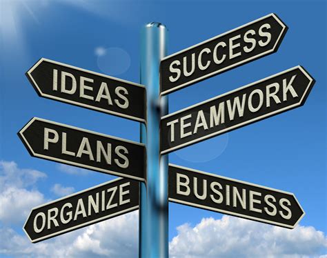 Free Photo Success Ideas Teamwork Plans Signpost Showing Business