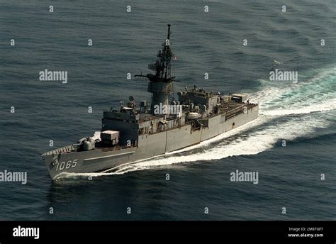 An Aerial Port Bow View Of The Frigate USS STEIN FF 1065 Underway