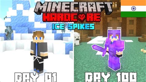 I Survived 100 Days In Ice Spikes Biome In Hardcore Minecraft Hindi