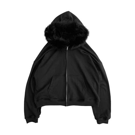 Fur Hoodie Blackblack Cuts By Lowheads