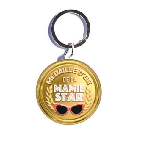 Porte Cl M Daille D Or De La Mamie Star Id E Cadeau Mamie F Tes Des