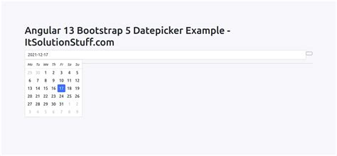 Angular Bootstrap Datepicker Example Itsolutionstuff