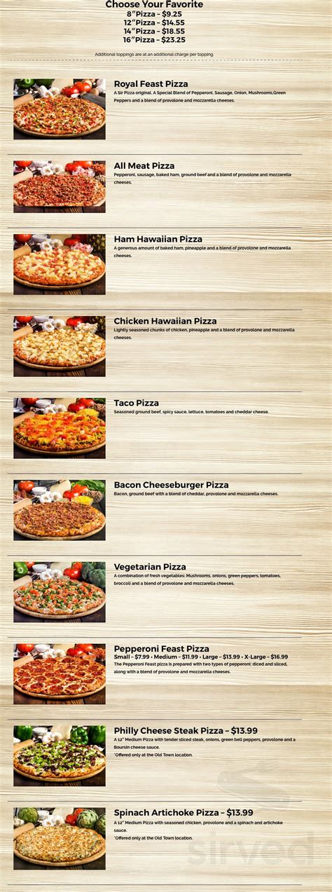 Sir Pizza Lake Lansing Menus In East Lansing Michigan United States