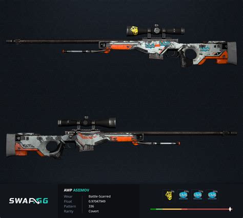 PC Battle Scared AWP Asiimov Blackimov With Crown Foil On Scope 97