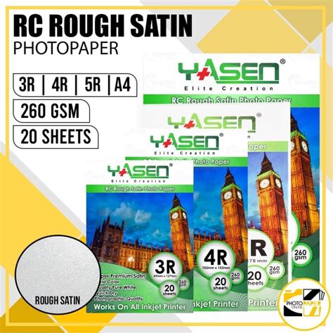 Yasen RC Rough Satin Photopaper 3R 4R 5R A4 260gsm Waterproof