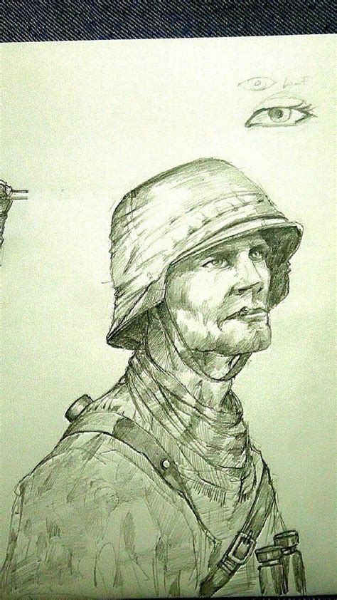 Ww Ii Soldier Sketch 02 Sketches Soldier Male Sketch