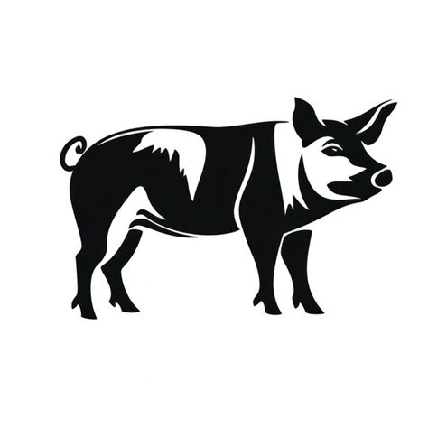 Premium Ai Image A Silhouette Pig Standing On Its Hind Legs