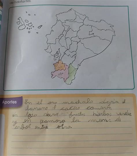 Ubica y pinta de color tu provincia ahora determina Con qué otras