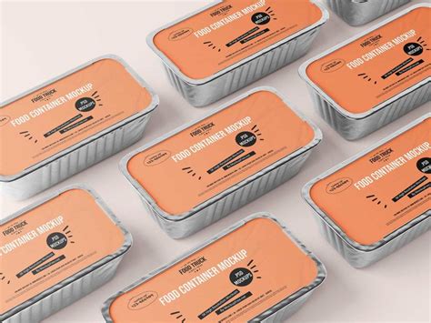 Aluminum Food Container Mockup Free Mockup