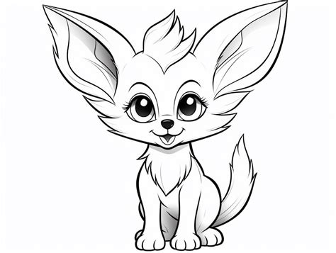 Desert Fennec Fox Coloring Coloring Page